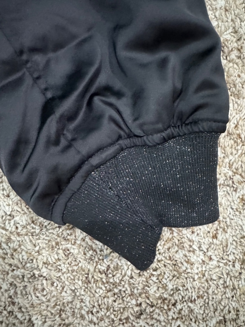 Taylor Swift "Got a Wi$hli$t" Bomber Jacket Black Satin size Large BRAND NEW - Picture 9 of 10